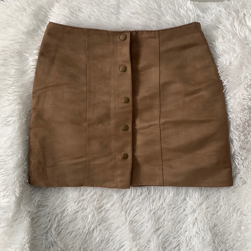 Faux suede mini skirt